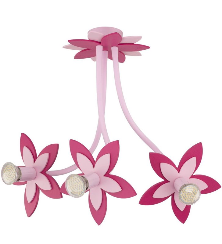 Lampa sufitowa żyrandol Flowers Pink różowe kwiatki do pokoju dziewczynki