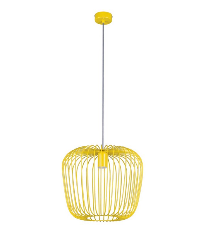 Lampa wisząca Eden żółta z drutu nowoczesna do pokoju dziecka do jadalni kuchni salonu pokoju dziennego - OD RĘKI