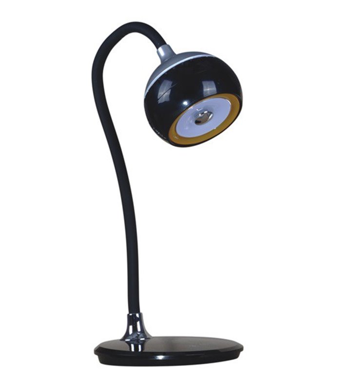 Lampa biurkowa Albin czarna nowoczesna ściemniacz włącznik dotykowy 3300-6000K giętkie ramię