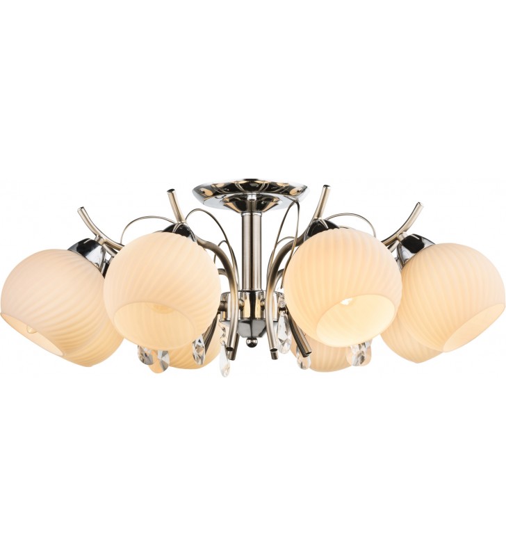 8 punktowy krótki nowoczesny żyrandol lampa sufitowa Perdita z dekoracyjnymi kryształkami do salonu sypialni na przedpokój