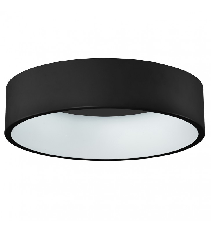 Czarny okrągły plafon LEDowy Chiara 4000K 45cm do salonu kuchni jadalni sypialni
